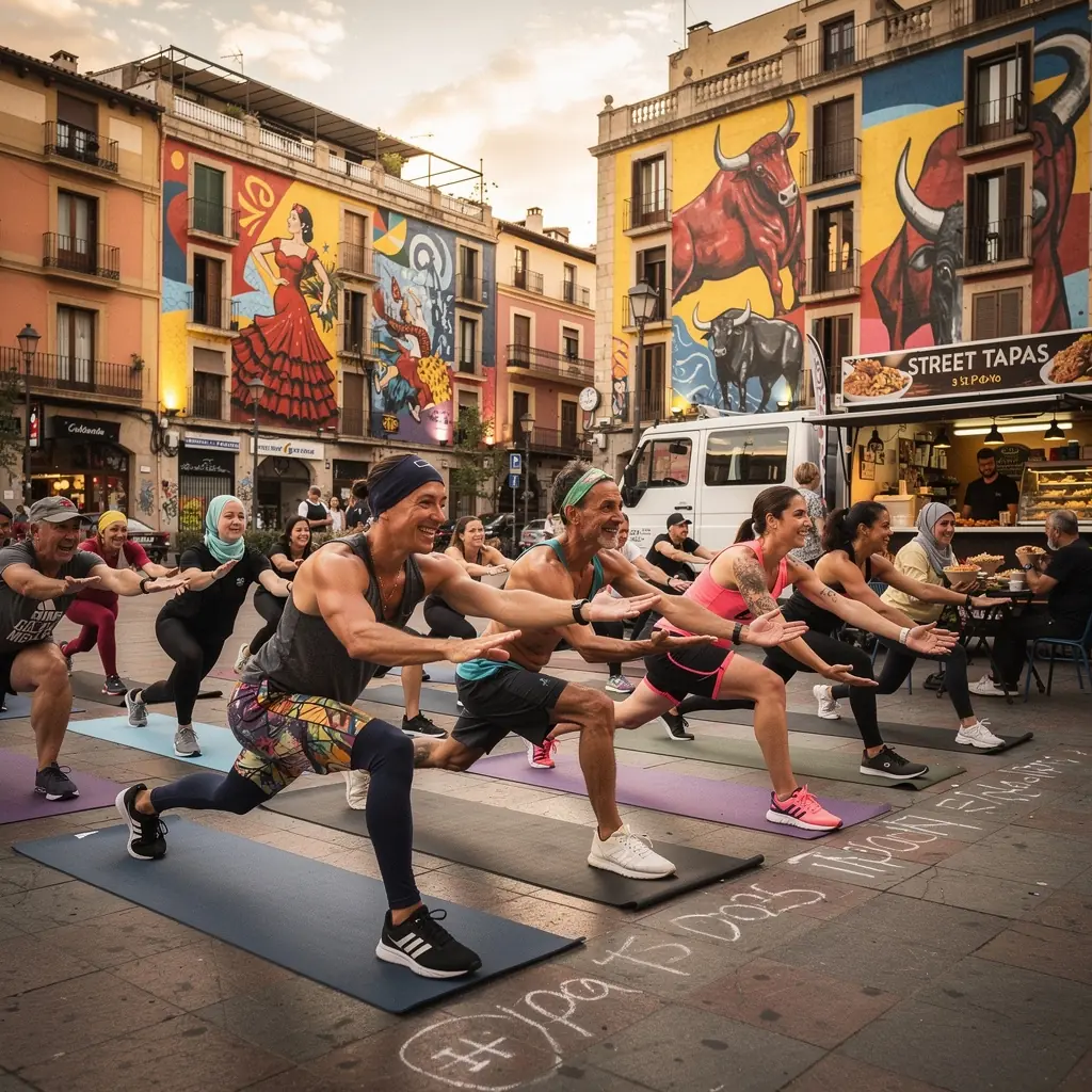 Un entrenador guiando a un deportista en una sesión de yoga, enfatizando la mejora del rendimiento deportivo.